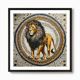 Lion Mosaic Pattern Art Print