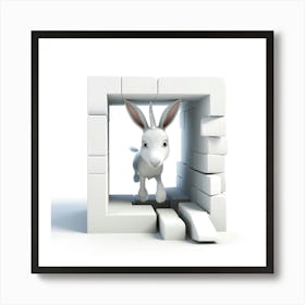 Donkey In A Brick Wall Art Print