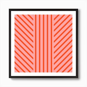 Lined Pink Square Art Print