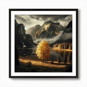 Tree In The Mountains 1 Art Print