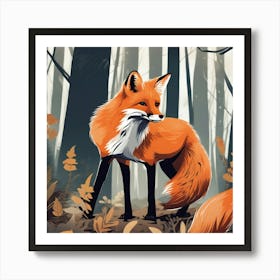 Fox In The Forest 3 Art Print