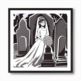 Bride In The Graveyard 1 Art Print