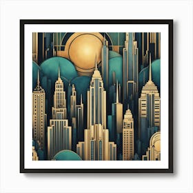 Deco Cityscape Art Print