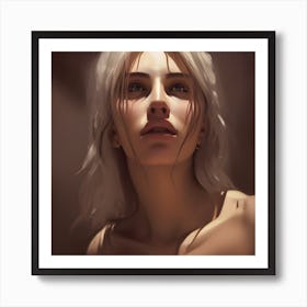 Girl With White Hair Art Print