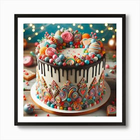 Christmas Cake Art Print