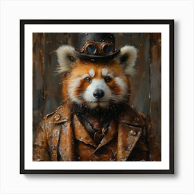 Steampunk Red Panda Art Print