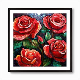 Roses In The Moonlight Art Print