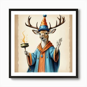 Deer With A Wand Art Print