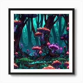 Mushroom Forest Art Print