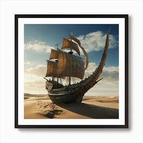 Ship In The Desert 2 Art Print