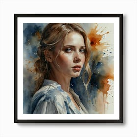 Default A Beautiful Girl Painted In Watercolor 1 Art Print