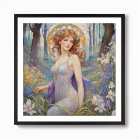 Woman In The Woods 1 Art Print