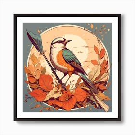 Bird In Autumn 1 Art Print