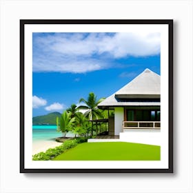 Tropical House On The Beach Art Print