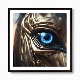 Horse Head With Blue Eyes Art Print