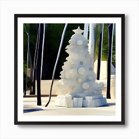 White Christmas Tree Art Print