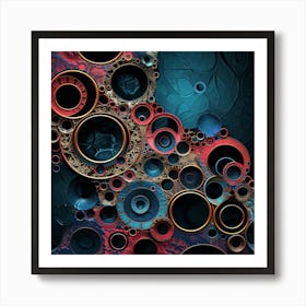 Punched Rings Abstract Art Print