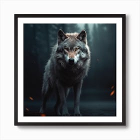 Wolf, Standing, Waiting Art Print