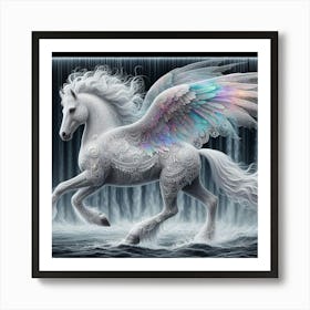 Angelic White Horse Art Print