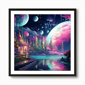 Psychedelic City Art Print