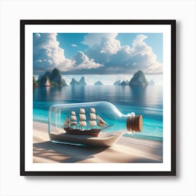 Ship In A Bottle Art Print