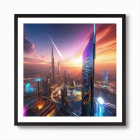 Futuristic Cityscape 85 Art Print