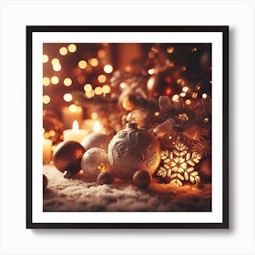 Christmas Ornaments Art Print