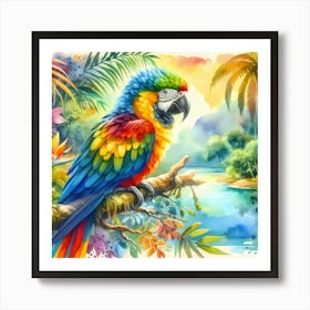 Colorful Parrot 4 Art Print