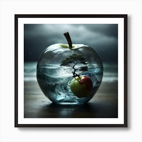 Apple In Water Art Print