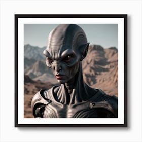 Alien With Grey 6 Art Print