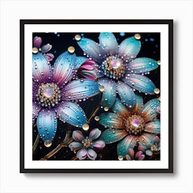 Iridescent Flowers Art Print