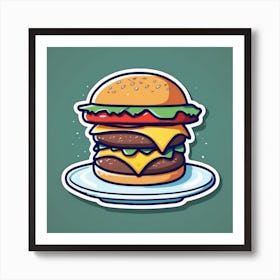 Burger Vector Illustration 2 Art Print