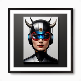 Woman In A Helmet Art Print