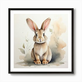Watercolor Bunny 2 Art Print