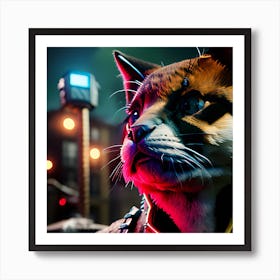 Cat In The City 2140 Art Print