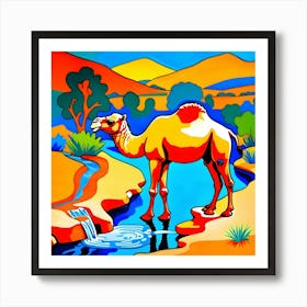 Camel In The Desert Art Print