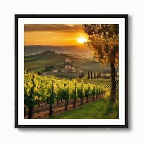 Sunset In Tuscany 3 Art Print