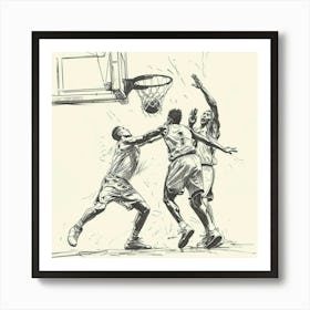 A Basketball Match Hand Drawn Sketch Illustratio 1718671009 3 Art Print