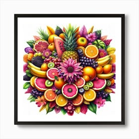 Colorful Fruit Arrangement Art Print