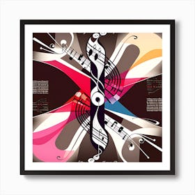 Abstract Music Background Art Print