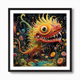 Psychedelic Monster 2 Art Print