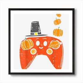 Thanksgiving Gamer Fall Gaming Boys Men Youthns Kids Art Print