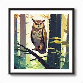 Owl In The Woods 15 Art Print