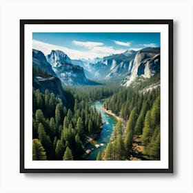 Yosemite Aerial View Art Print