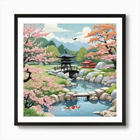 Japan Garden Pagoda Art Print (1) Art Print