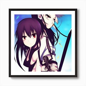 Anime Couple With Swords Art Print