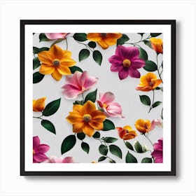 Flowers Wallpaper - Flowers Stock Videos & Royalty-Free Footage Art Print