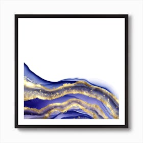 Sparkling Blue Agate Texture 06 Art Print