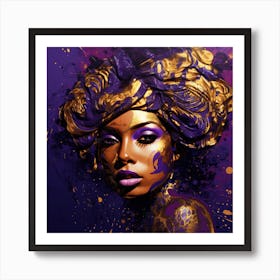 Purple And Gold Painting Art Print