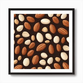 Seamless Pattern With Nuts Art Print